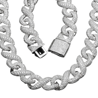 18K Gold Iced Out Infinity Chain