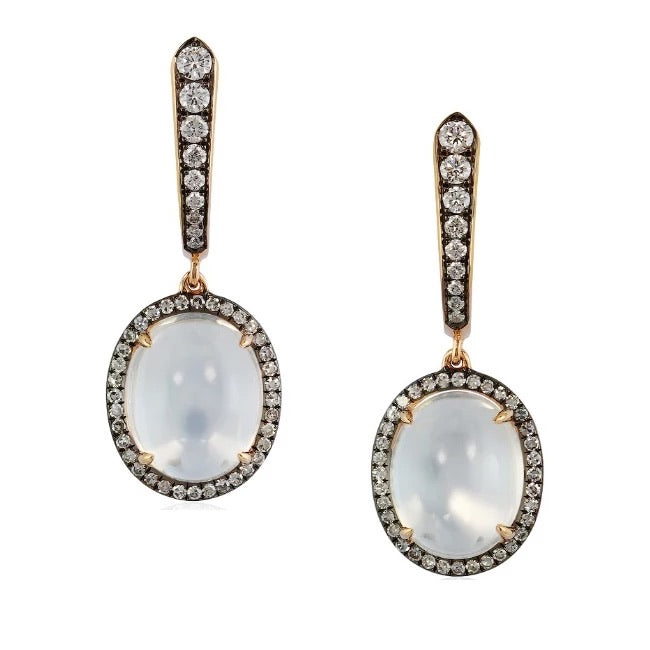 925 Sterling Silver Natural Moonstone Earrings