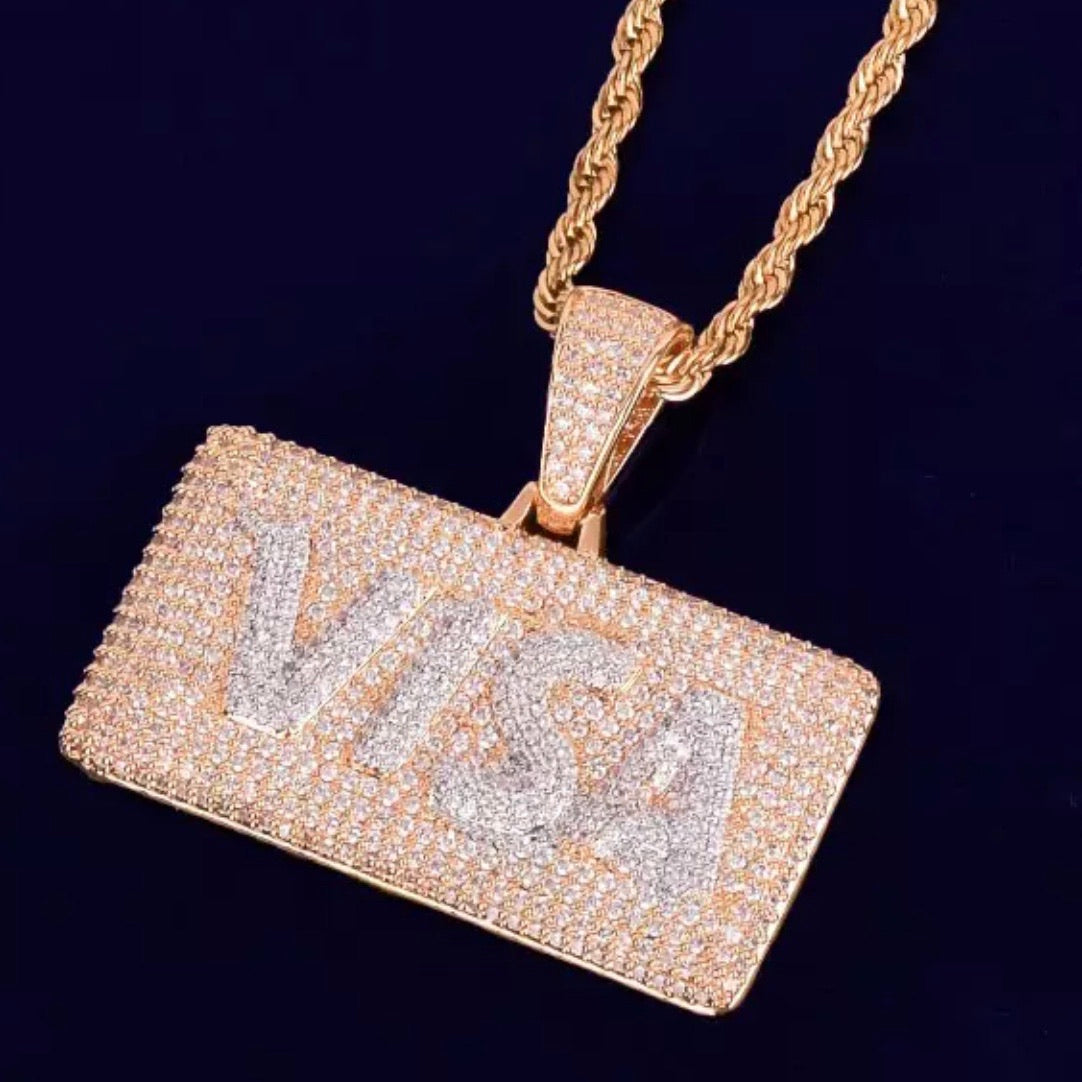 Iced Out VVS VISA Pendant