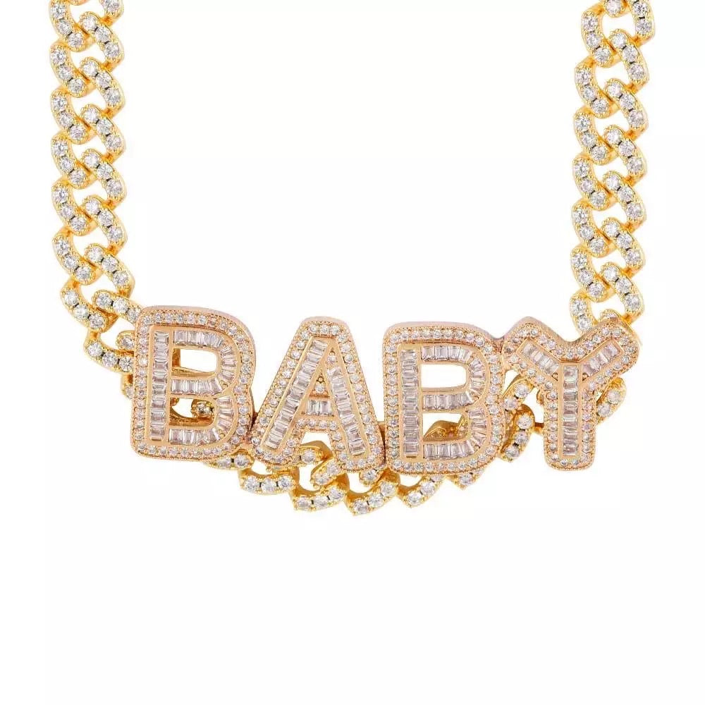 Custom Iced Out Baguette Letter Chain