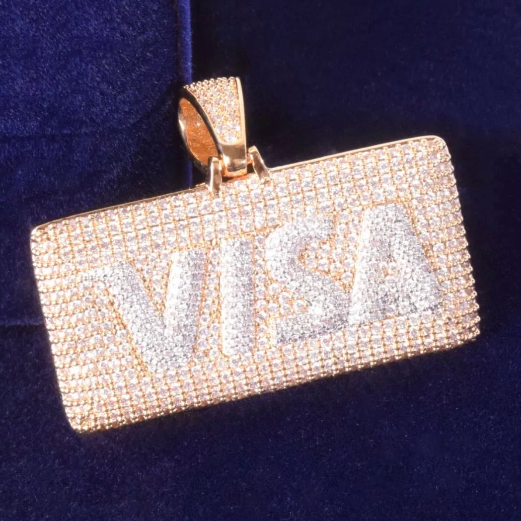 Iced Out VVS VISA Pendant