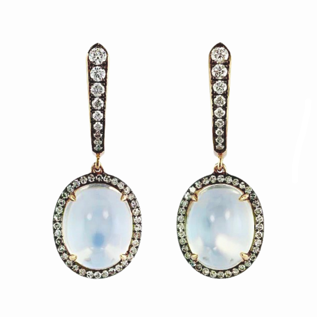 925 Sterling Silver Natural Moonstone Earrings