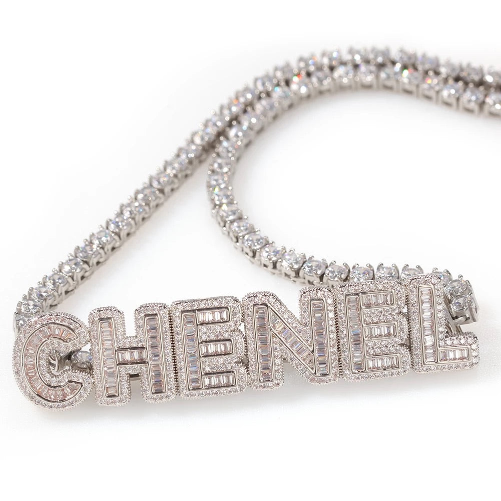 Custom Iced Out Baguette Letter Chain