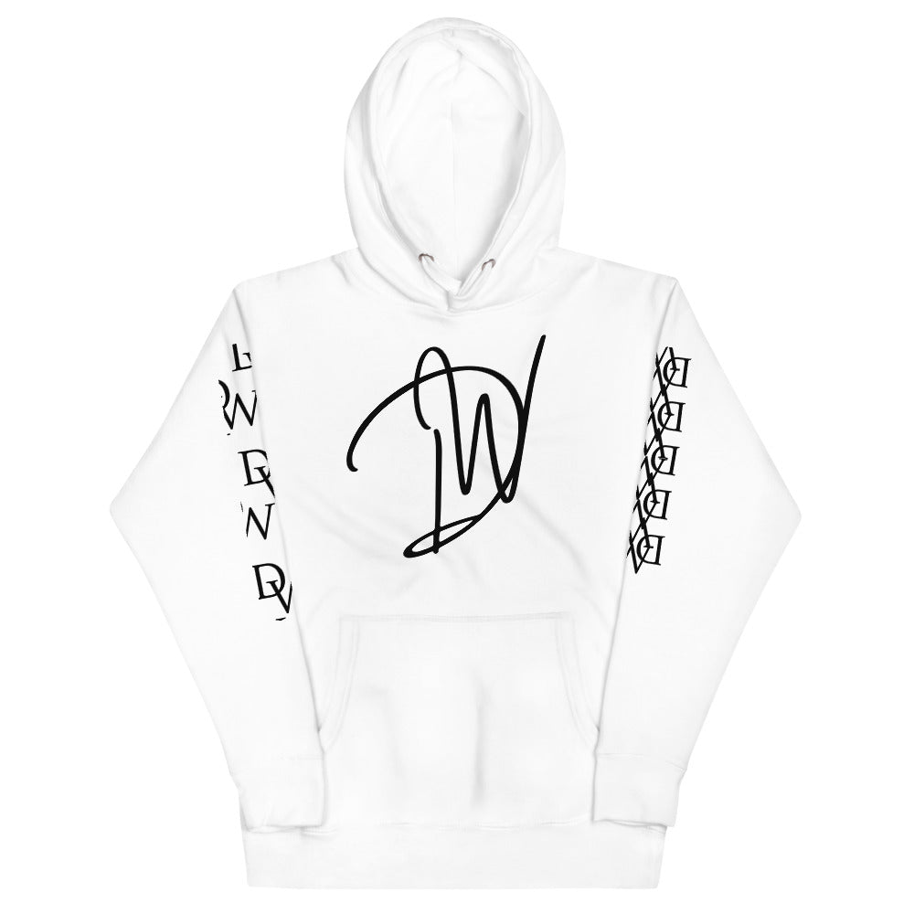 Dripwatch White Calligraphy Hoodie