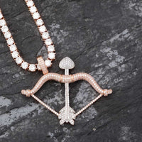 Iced Out Bow & Arrow Pendant