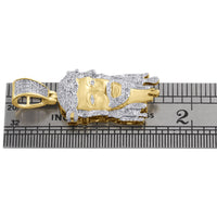 10K Yellow Gold 1/2 CT Pave Diamond Jesus Face Drip Pendant 1.55"