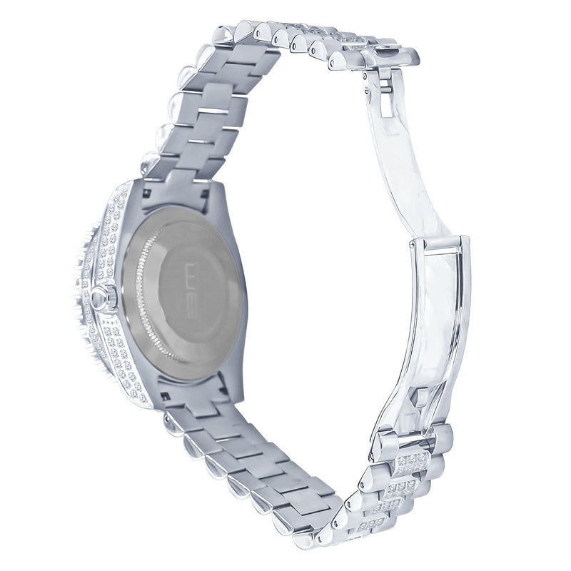 MONARCH Steel Iced Out Watch