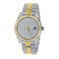 Two Tone Iced Out Dial Watch