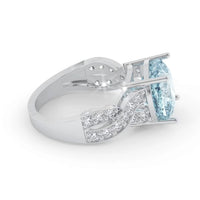 Solitaire Aquamarine 18 Ct Gold Diamond Infinity Ring