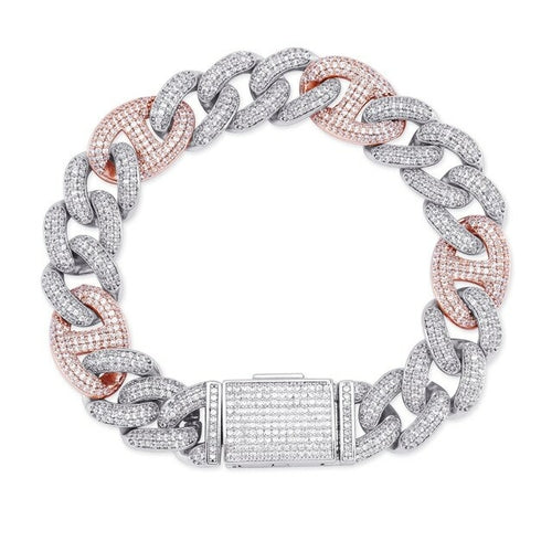 14MM ICED OUT GUCCI LINK BRACELET
