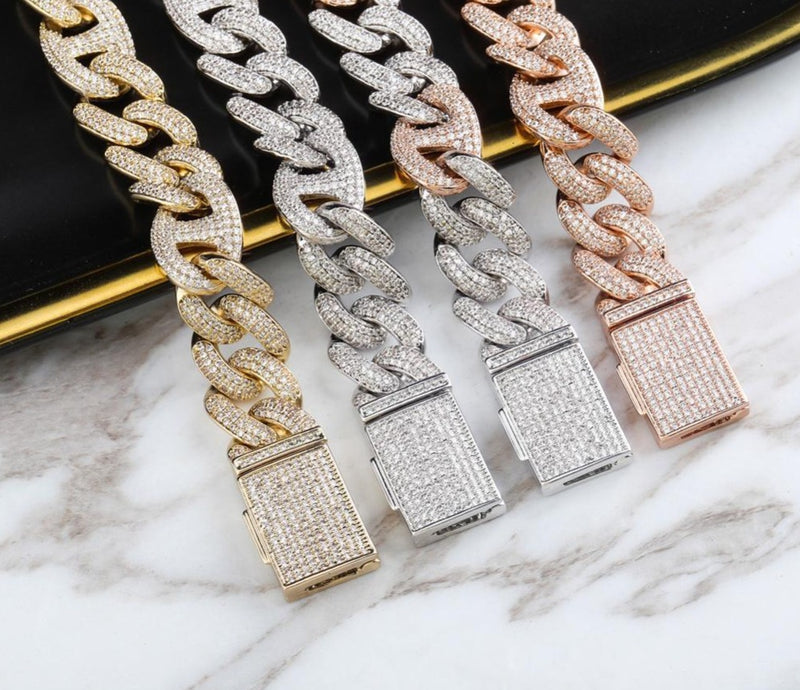 Buy HH Bling Empire Unisex Style Hip Hop Iced Out New Cz Diamond Cuban Link  Bracelets With Nice Box Clasps 7