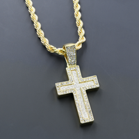 Gold Plated Iced Out Cross Chain