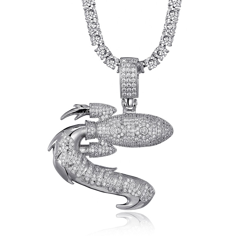 Iced Out Rolling LOUD Rocket Pendant