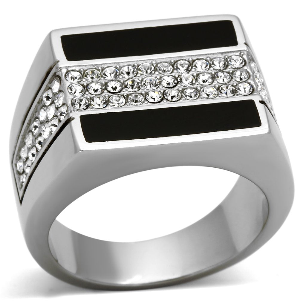 Stainless Steel Crystal Ring