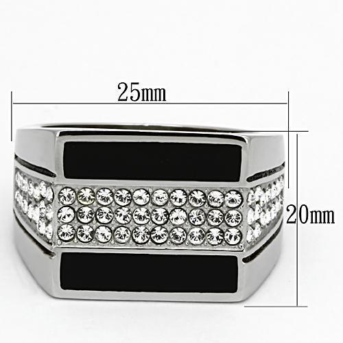 Stainless Steel Crystal Ring