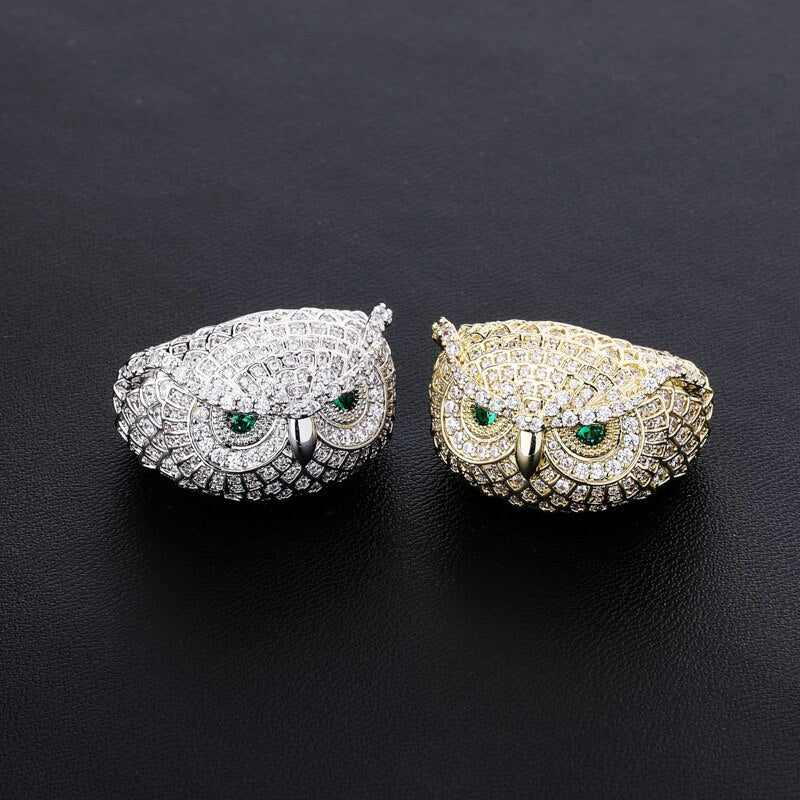 Iced Out Owl Ring