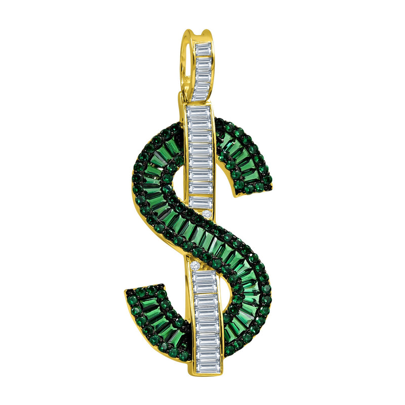 Green Baguette Dollar Pendant