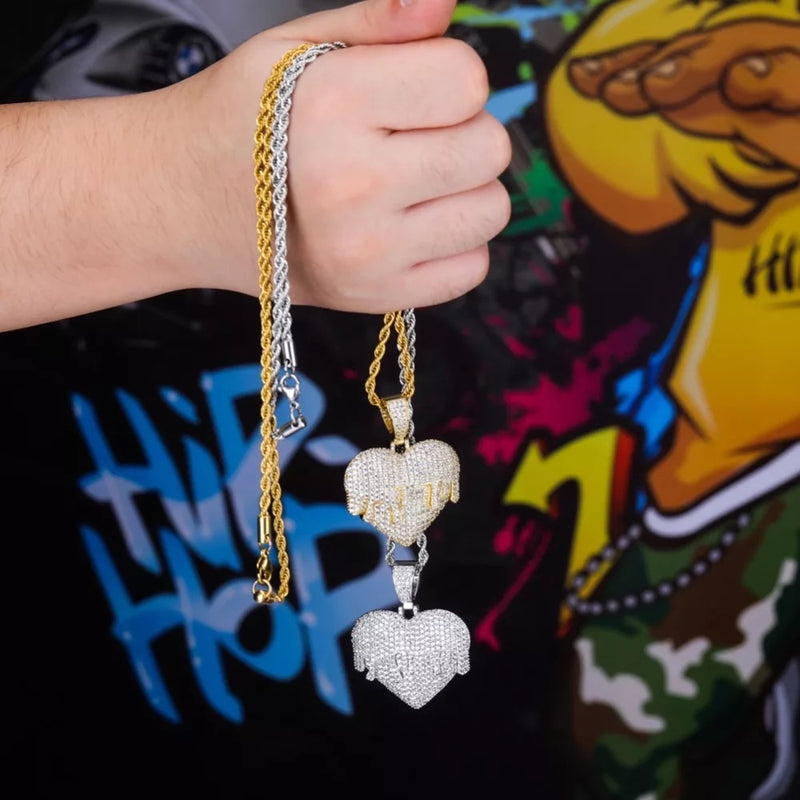 Iced Out Dripheart Pendant ♥️💧
