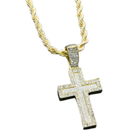 Gold Plated Iced Out Cross Chain