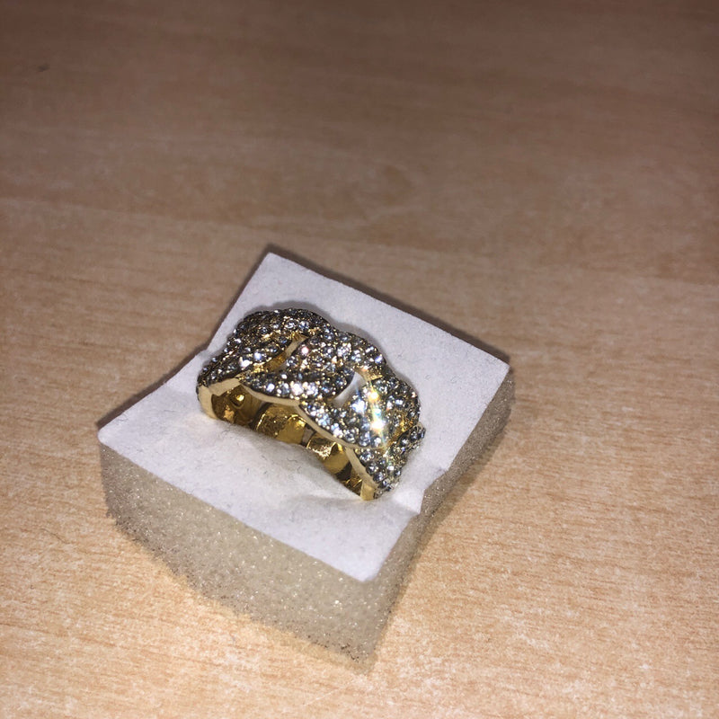 Iced Out Micro Pave Cuban Link Ring