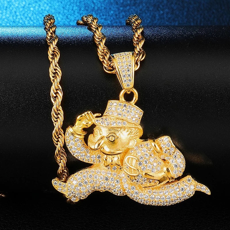 Iced Out Monopoly Pendant
