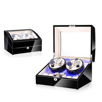 Luxury LED Watch Winders 4 Slots Storage Box