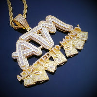 Iced Out Addicted To Money ATM Letters Pendant