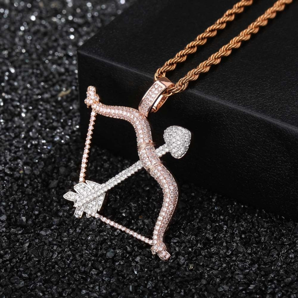 Iced Out Bow & Arrow Pendant