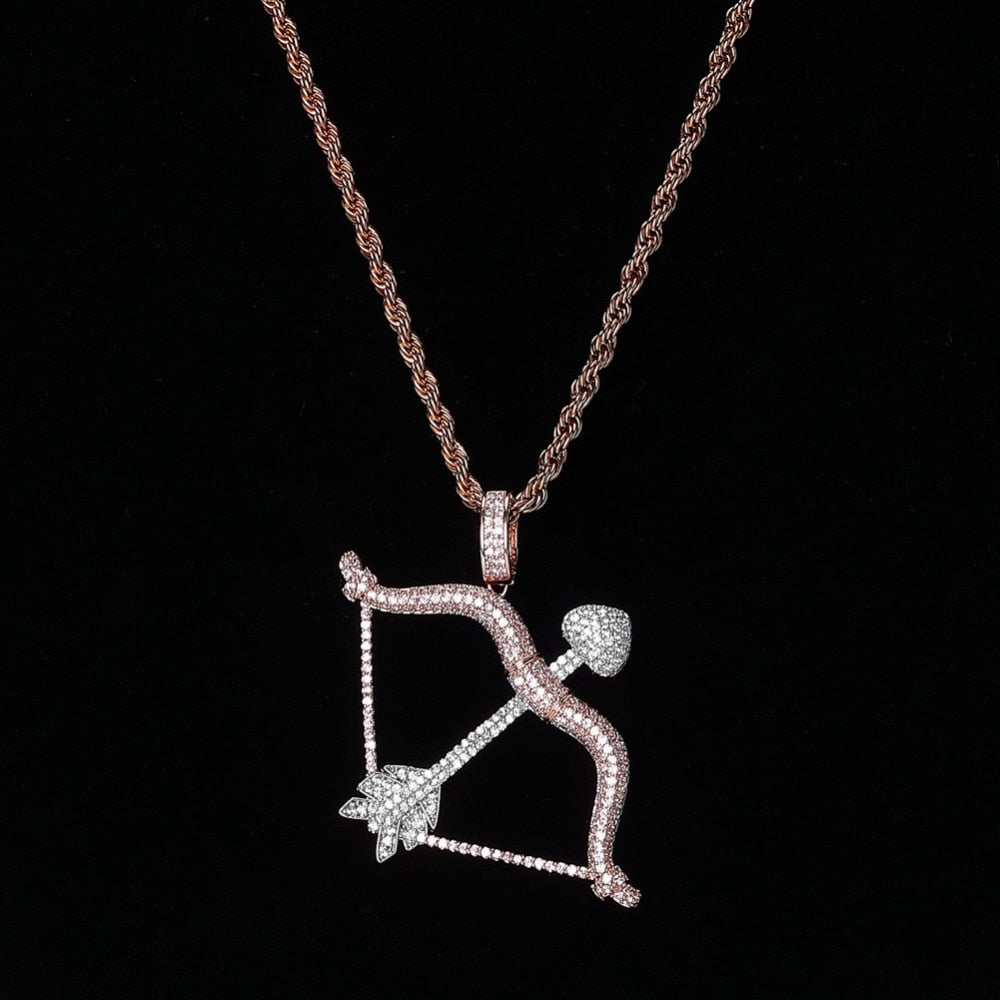 Iced Out Bow & Arrow Pendant