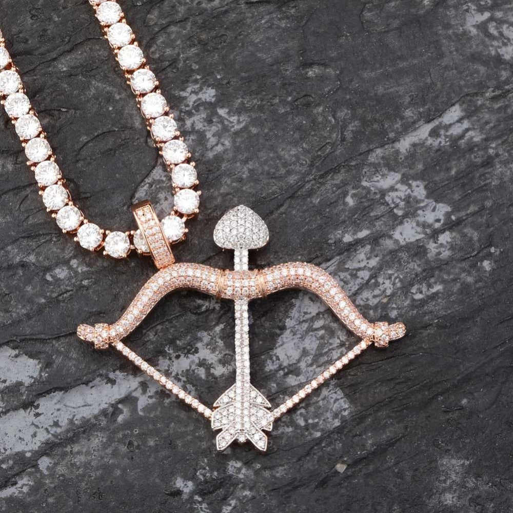 Iced Out Bow & Arrow Pendant