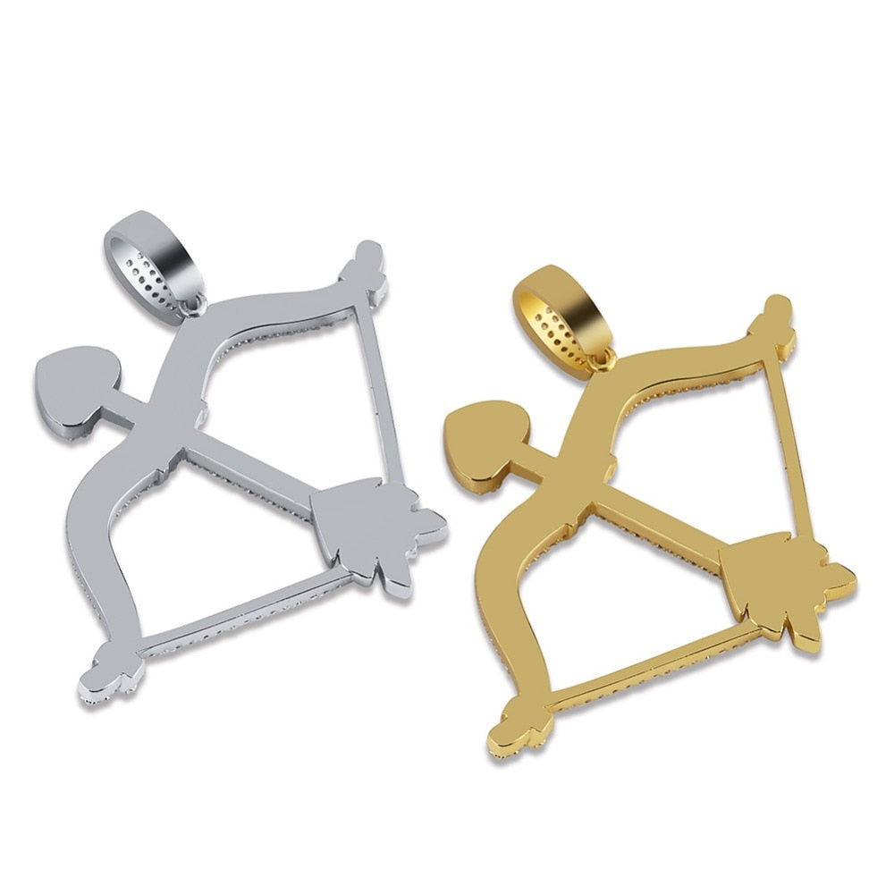 Iced Out Bow & Arrow Pendant