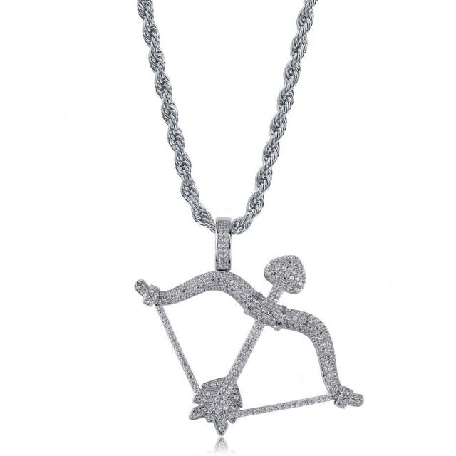 Iced Out Bow & Arrow Pendant