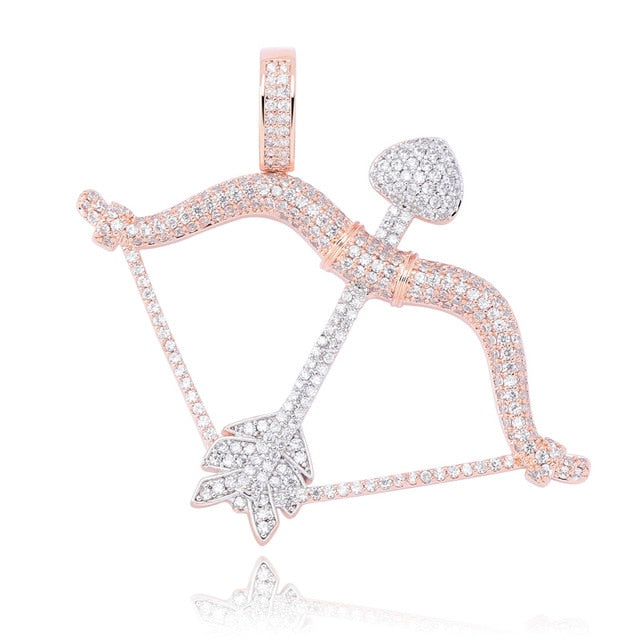 Iced Out Bow & Arrow Pendant