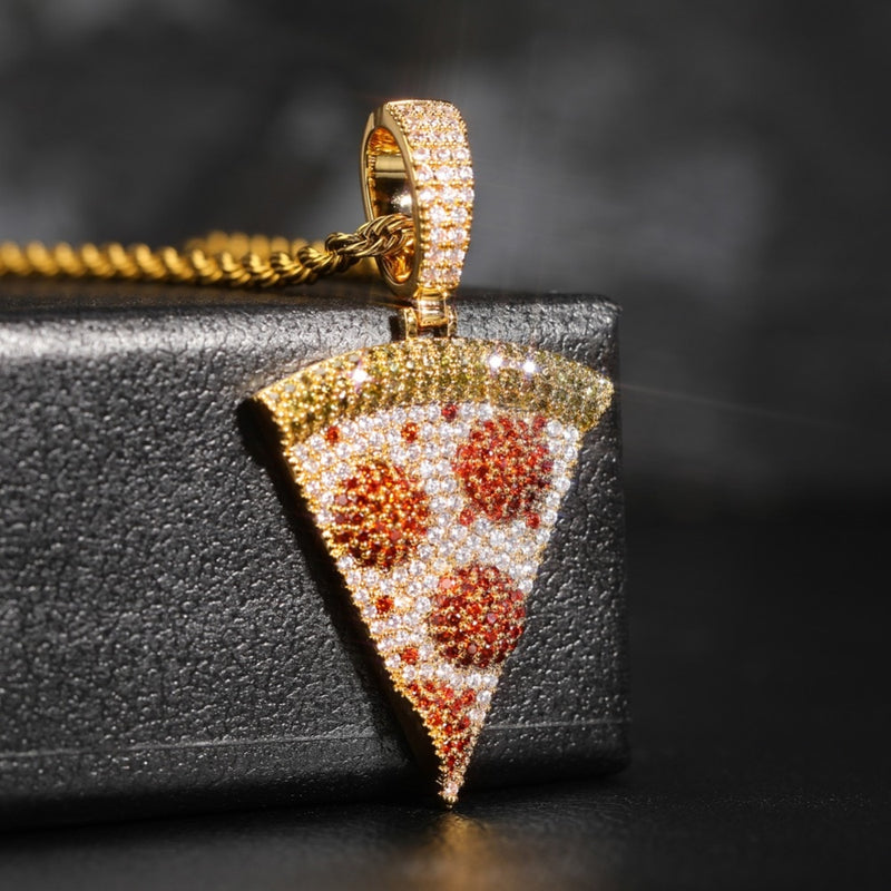 Iced Out Pizza Slice Pendant🍕